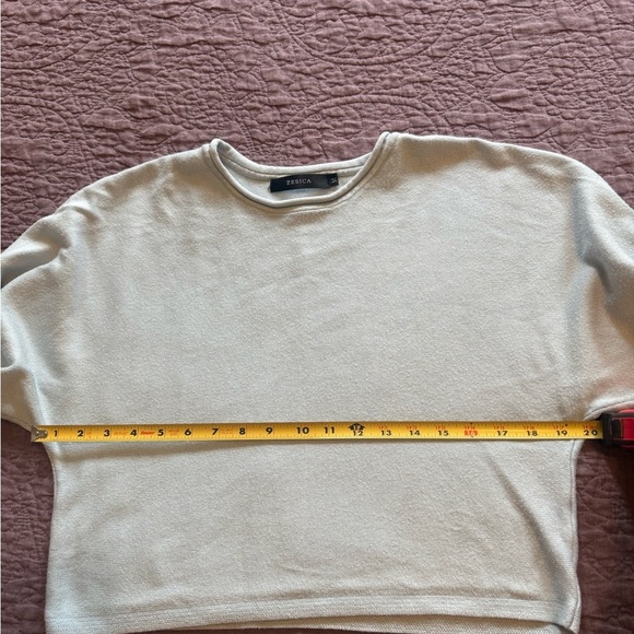 Zesica light blue crop sweater ballon sleeves size Small - Picture 4 of 5